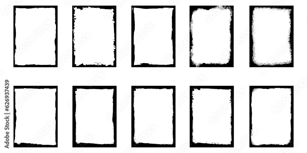 Poster grunge frame collecton. grounge border set.