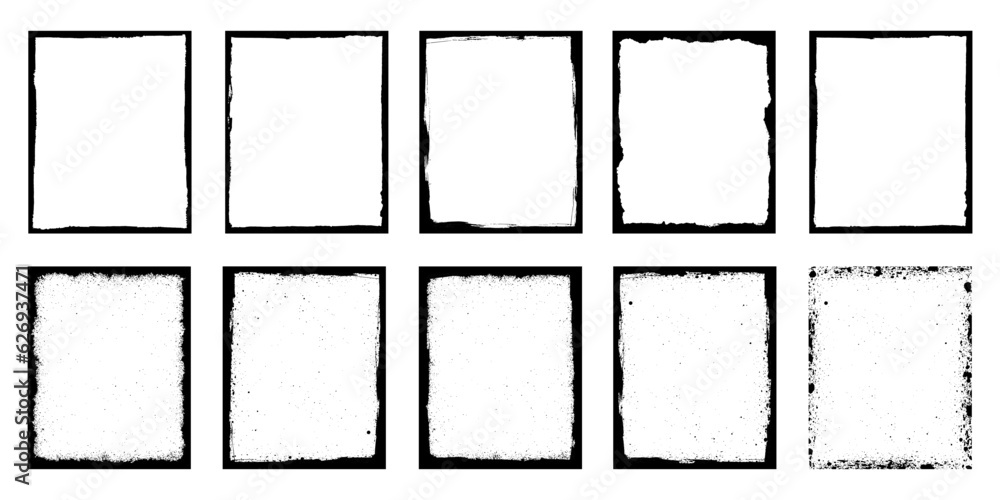 Poster Grunge frame collecton. Grounge border set.