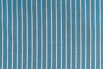 Striped blue white fabric texture background wtih copy space. Shirt fabric, tablecloth textile,...