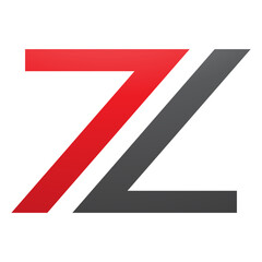 Red and Black Number 7 Shaped Letter Z Icon