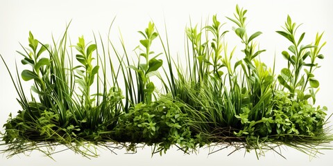 Obraz premium AI Generated. AI Generative. Nature outdoor wild green grass background. Plant field landscape. Graphic Art