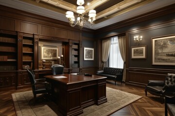 Classic cabinet interior. Generate Ai