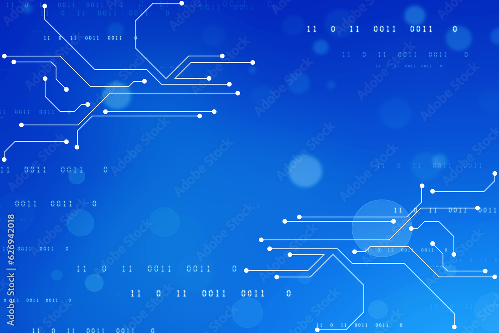 Poster abstract futuristic circuit board illustration, circuit board with various technology elements. circ