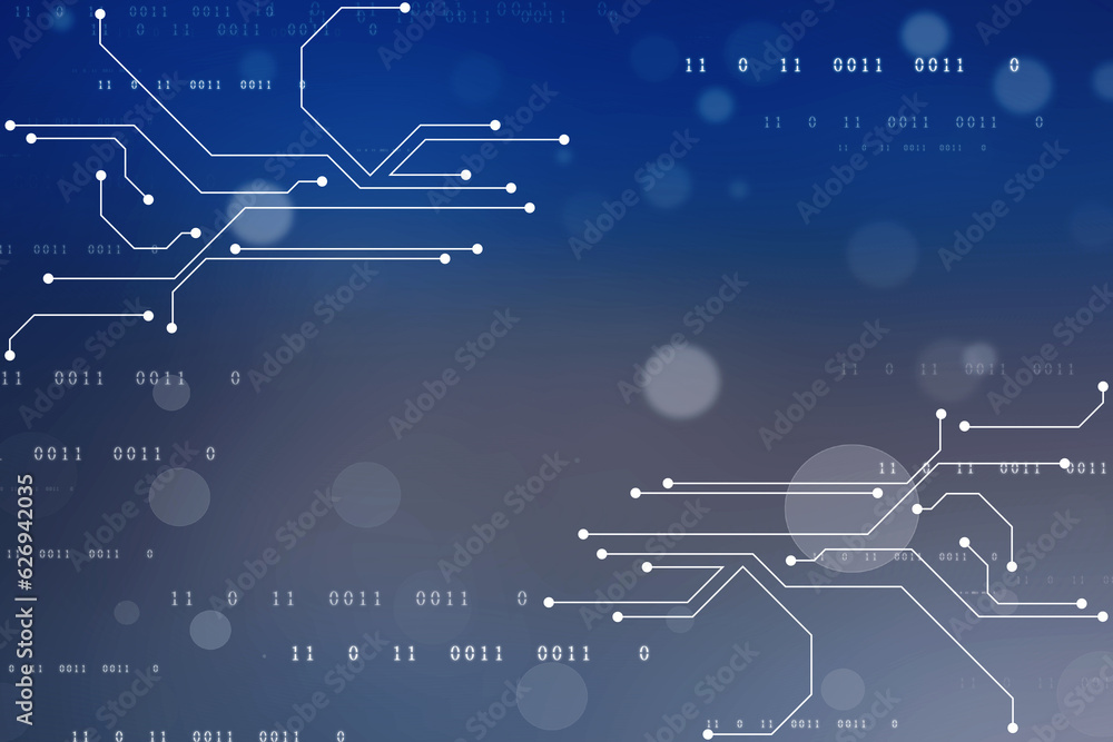 Poster abstract futuristic circuit board illustration, circuit board with various technology elements. circ