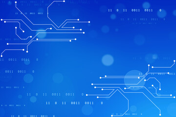 Naklejka premium Abstract futuristic circuit board Illustration, Circuit board with various technology elements. Circuit board pattern for digital abstract technology background