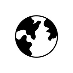 earth icon, globeflat simple icon on white background.eps