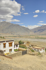 Landscape of a beautiful small village in Padum, Zanskar Valley, Ladakh, INDIA. 