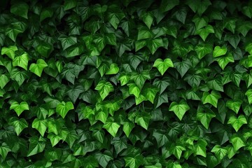 Abstract Ivy Branches Pattern on Green Textured Wall Background - obrazy, fototapety, plakaty