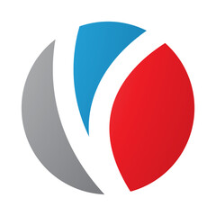 Red and Blue Letter O Icon with a V Shape