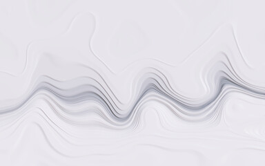 Abstract white and gray color background, wavy texure pattern, fluid pattern, modern striped background. 3D Render illustration.