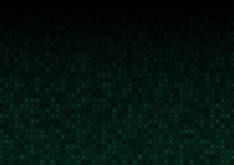 Abstract dark green x pattern digital technology background