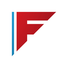 Red and Blue Triangular Letter F Icon