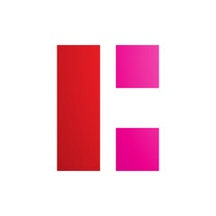 Red and Magenta Rectangular Letter C Icon