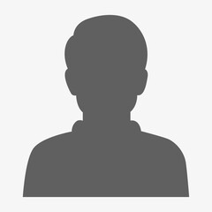 Vector flat illustration in gray color. Avatar, user profile, person icon, profile picture. Suitable for social media profiles, icons, screensavers and as a template.