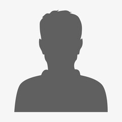 Vector flat illustration in gray color. Avatar, user profile, person icon, profile picture. Suitable for social media profiles, icons, screensavers and as a template.