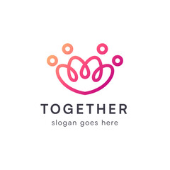 Minimal gradient heart community logo 