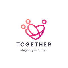 Minimal gradient heart community logo 