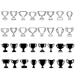 Trophy icon vector set. champions cup illustration sign collection. Wenner symbol. Win logo.