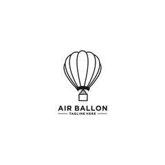 air ballon logo template in white background