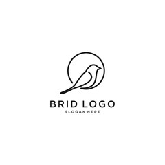 simple bird logo template in white background