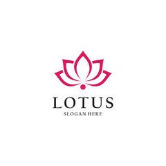 lotus flower logo template vector in white background