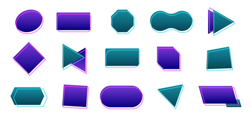 Callout title banners. Doodle border frames with hand writing, speech balloons and chat push message. Vector comic templates square, rectangle, triangle and oval colorful shapes with dots