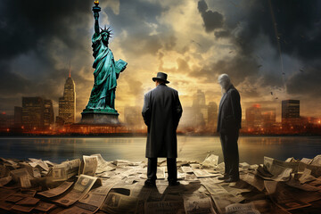 corrupt two faced government concept 