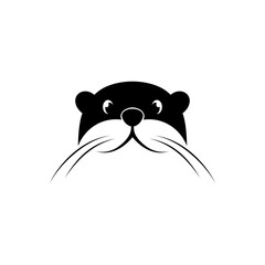 otter head vector logo