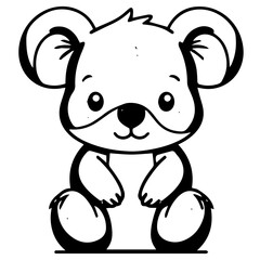 koala coloring page illustration