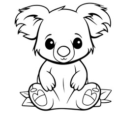 Fototapeta premium koala coloring page illustration