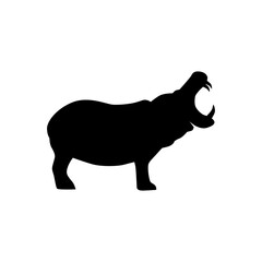 Obraz na płótnie Canvas silhouette hippopotamus vector icon 