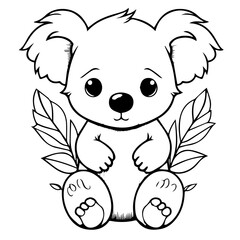 koala coloring page illustration