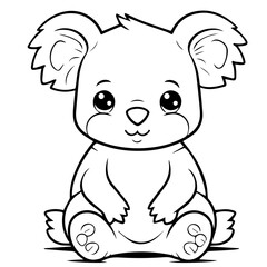 Obraz na płótnie Canvas koala coloring page illustration