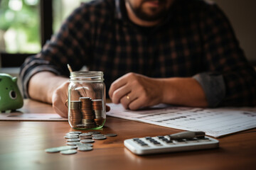 man struggling with financial difficulties  