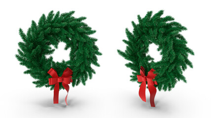christmas wreath isolated on transparent background