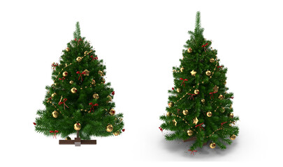 christmas tree isolated on transparent background