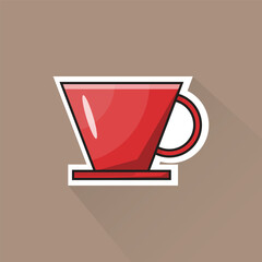 Illustration Vector of V60 Coffee in Flat Design