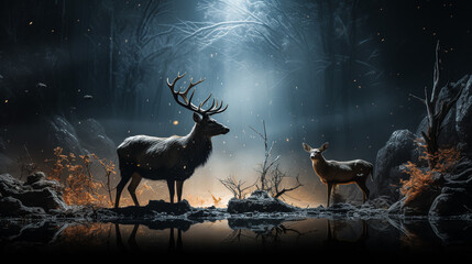 deer in the woods