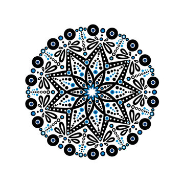 Dot Painting Australian Blue Mandala