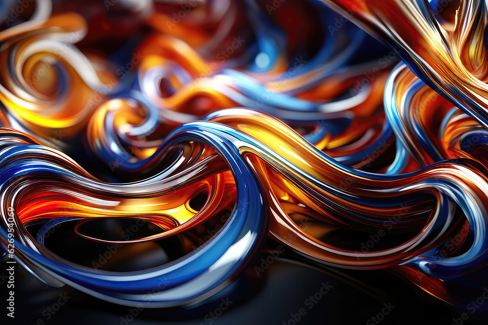 Aufkleber modern flow shape: abstract 3d background with vibrant motion for creative concepts