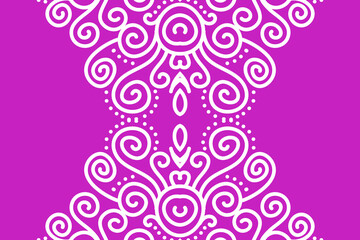 Beautiful white and pink flower batik ethnic dayak ornament for wallpaper background ads 