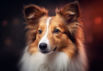 portrait of a Collie Dog 