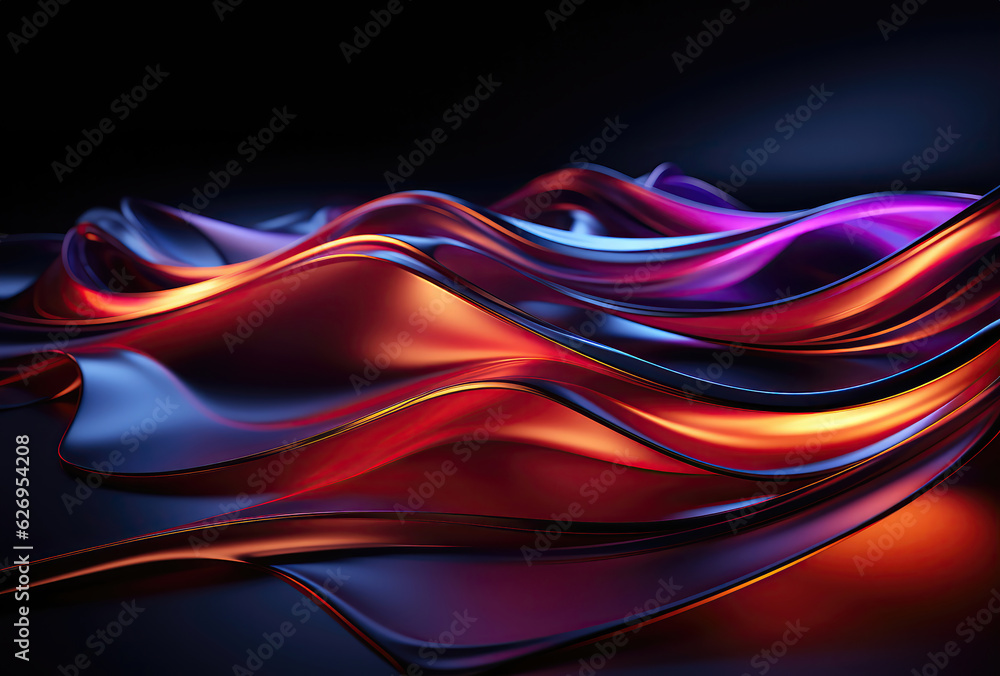 Aufkleber modern flow shape: abstract 3d background with vibrant motion for creative concepts