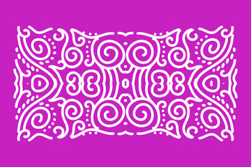 Beautiful white and pink flower batik ethnic dayak ornament for wallpaper background ads 