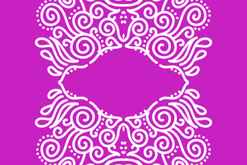 Beautiful white and pink flower batik ethnic dayak ornament for wallpaper background ads 