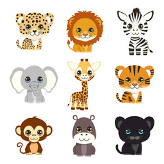 set of cartoon cute animals