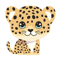 Vector cartoon illustration with cheetah © MariiaMart