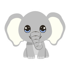 Vector cartoon illustration with elephant