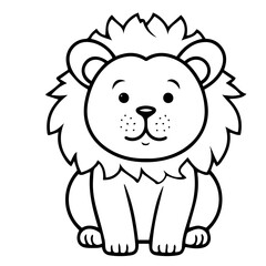 Fototapeta premium lion coloring page illustration
