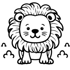 lion coloring page illustration